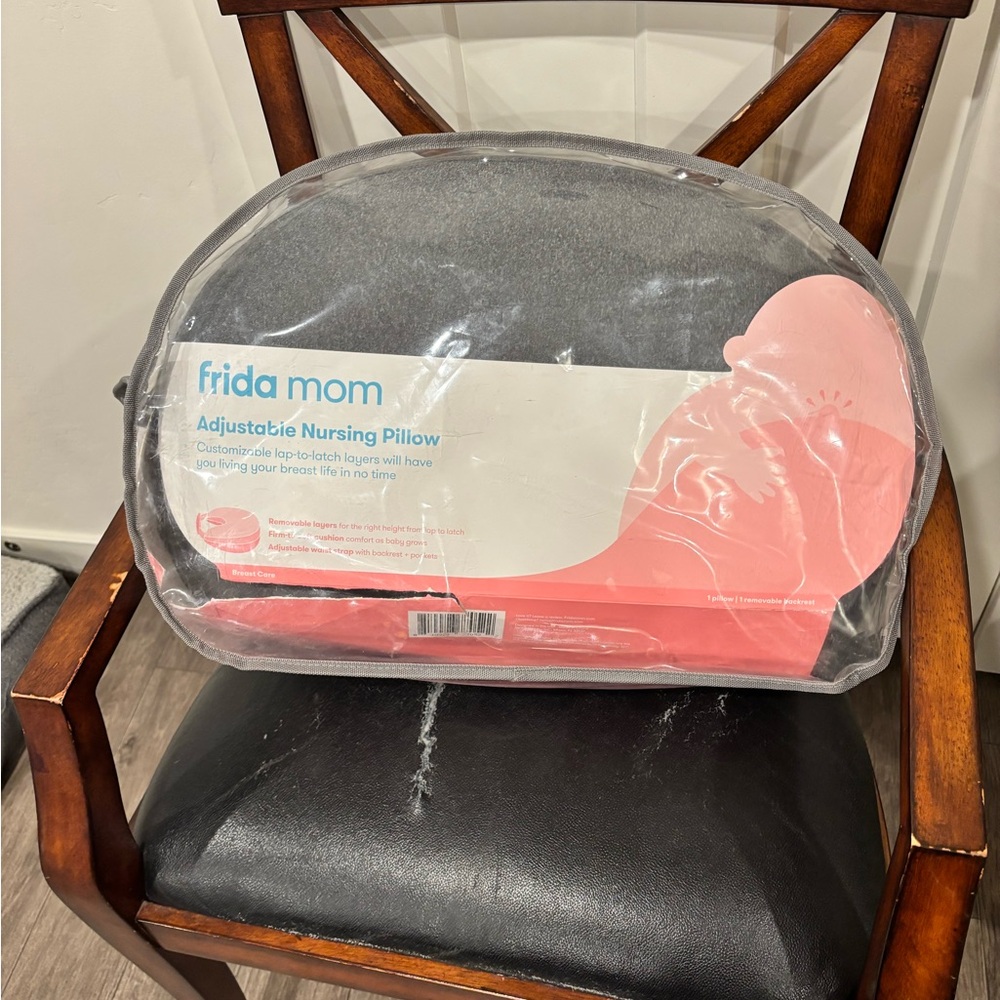 Frida Mom Nursing Pillow in Gray and Pink